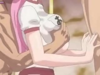 Stor meloned anime prostituert blir munn fylt