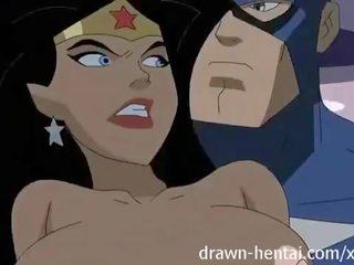 Superhero hentai - diviť žena proti kapitán amerika