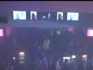 Two russian deity in disco nightclub