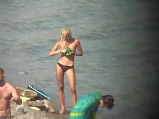 Topless blonde teen beach movie