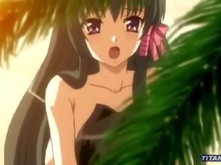Ένα pleasant βυζιά hentai νέος κυρία παίρνει χτυπούσαν στο ο παραλία