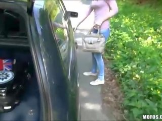 Czech escort Belle fucked at the roadside