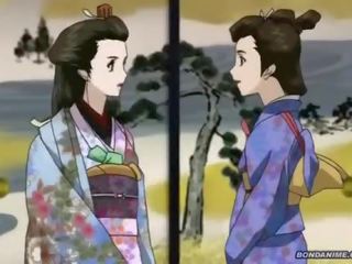 Một hogtied geisha có một mưa nhỏ từng giọt desiring âm hộ