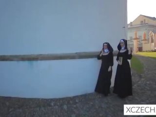 Луд bizzare мръсен филм с catholic монахини и на чудовище!