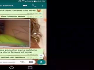 Saya mengelola untuk meyakinkan saya teman sekerja untuk memperkenalkan sebuah hebat video call&comma; dia menunjukkan saya dia besar tetek dan masturbed dengan sebuah penis buatan untuk saya