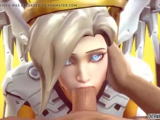 Elite Mercy from Overwatch gets to Suck on Big pecker Nicely