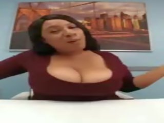 Big Titty Ebony Jiggling Boobs in Office, x rated film a7