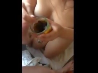 Russian lover Drinks Coffee with Cream, adult clip e7