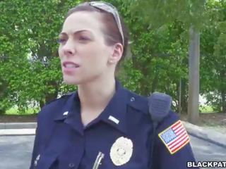 Female cops pull over gara suspect and suck his prick