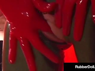 Femdom Latex Queen Rubberdoll Fucks Blonde Slave: xxx film b1